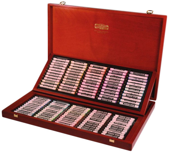 Koh-I-Noor 8539 Artist's Round Dry Chalks - Assorted Colours (Wooden Case of 120)