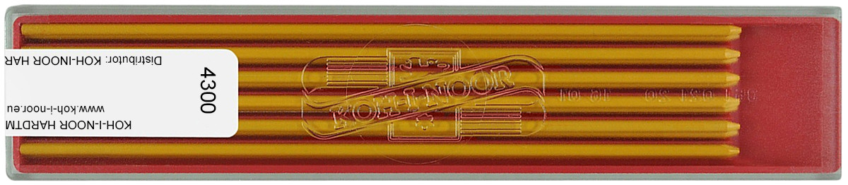 Koh-I-Noor 4300 Coloured Leads - 2.0mm x 120mm (Plastic Case of 12)