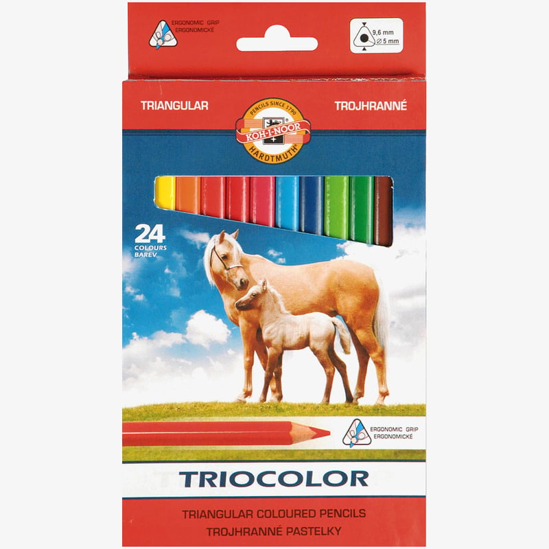 Koh I Noor 3144 Jumbo Triangular Coloured Pencils Assorted Colours 