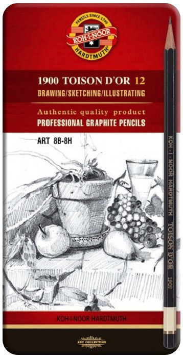 Koh-I-Noor 1902 Graphite Pencils - 8B to 8H (Tin of 12)