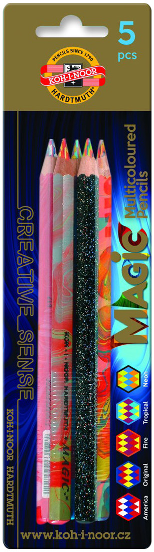 Koh-I-Noor 3406 Jumbo Special Coloured Magic Pencils - Assorted Colours (Blister of 5)