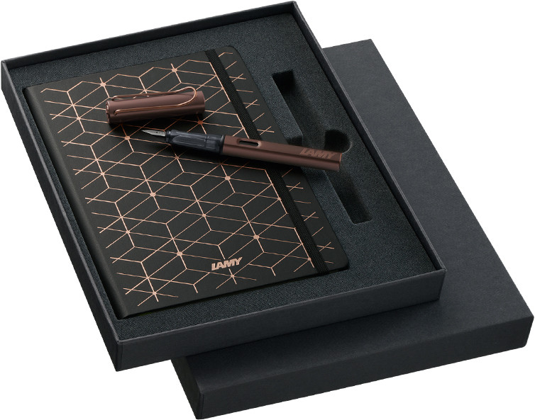 Lamy LX Fountain Pen Set - Marron with Special Edition Notebook
