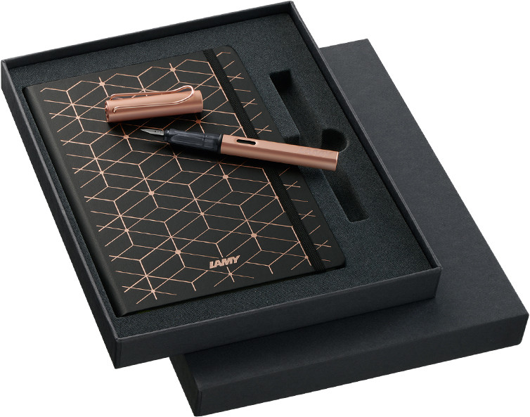 Lamy LX Fountain Pen Set - Rose Gold with Special Edition Notebook