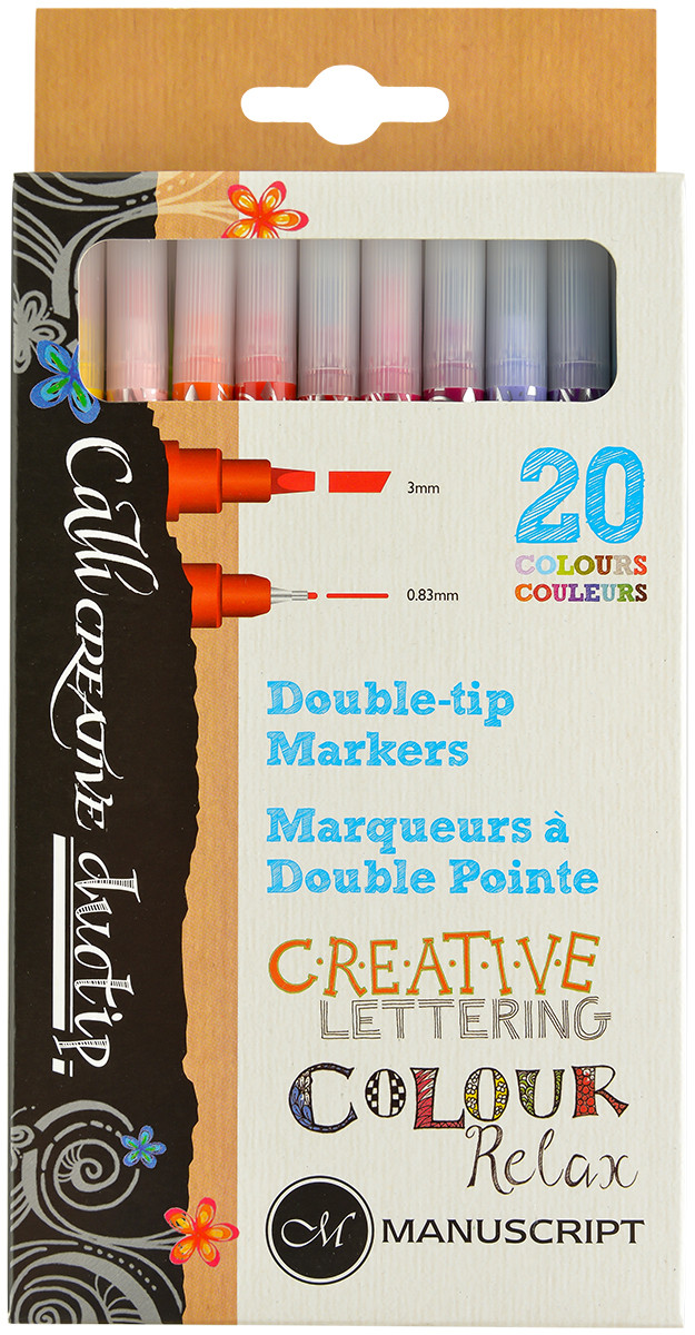 Manuscript Callicreative Duotip Markers - Assorted Colours (Pack of 20)