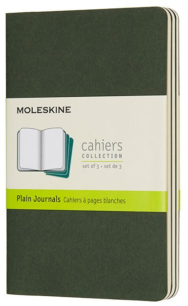 Moleskine Cahier Pocket Journal - Plain - Set of 3 - Assorted