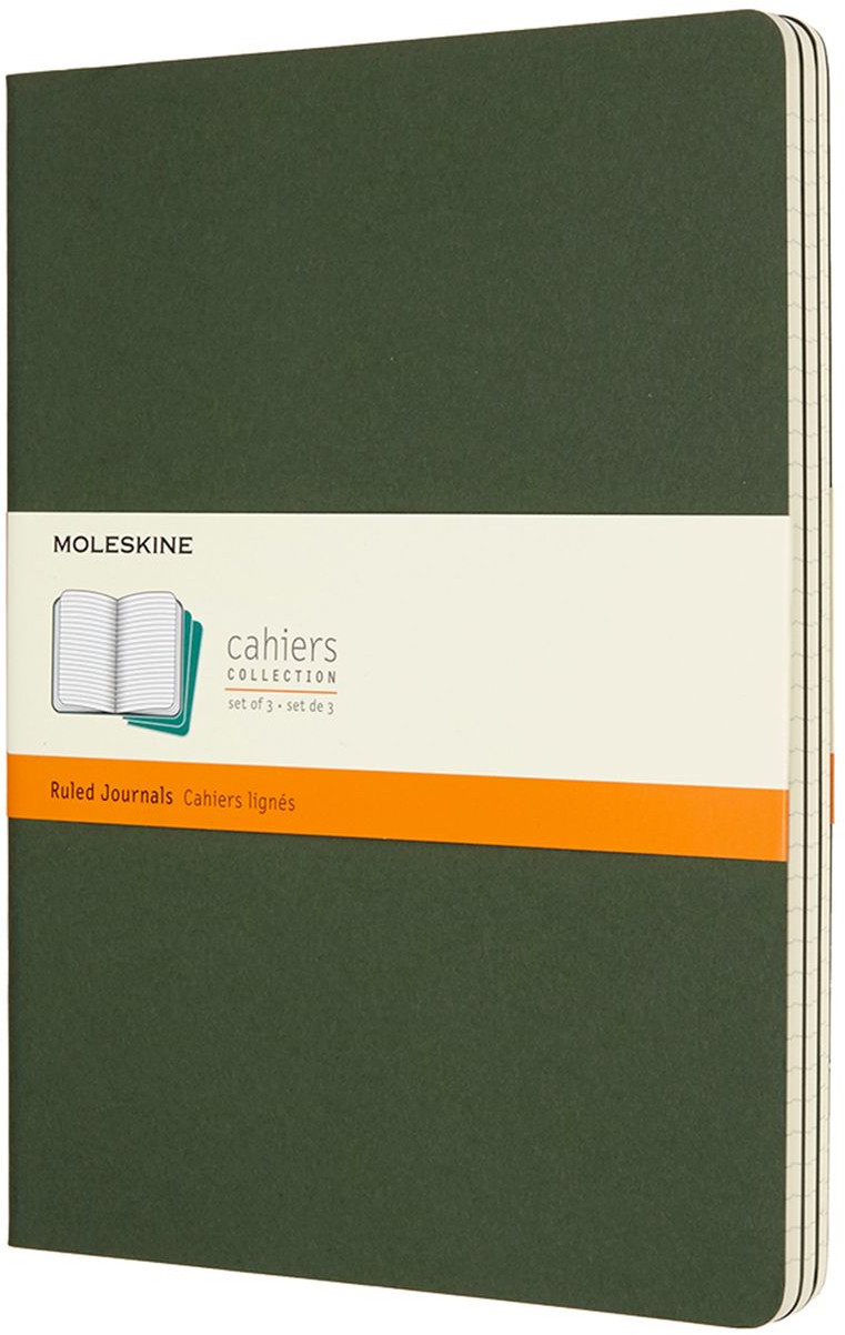 Moleskine Cahier Extra Large Journal - Ruled - Set of 3 - Assorted