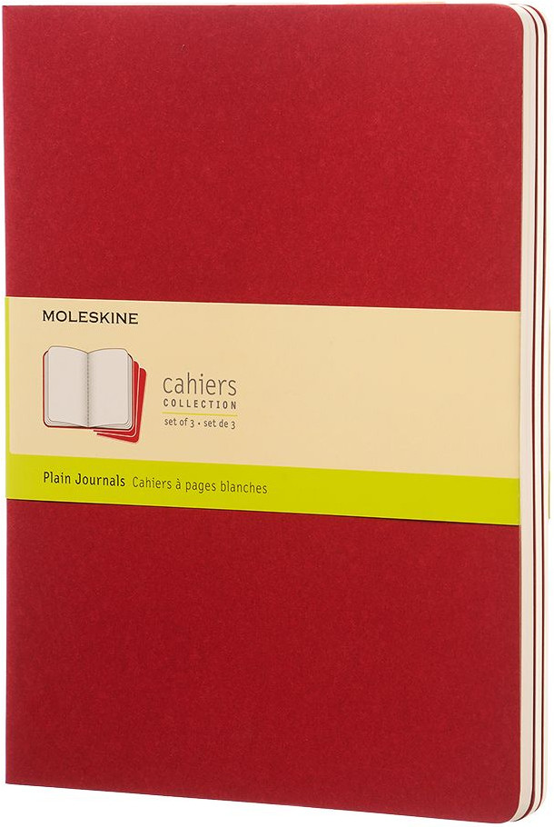 Moleskine Cahier Extra Large Journal - Plain - Set of 3  - Assorted