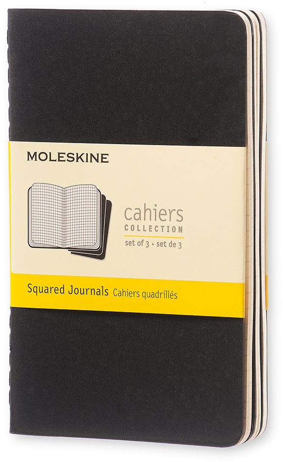Moleskine Cahier Pocket Journal - Squared - Set of 3 - Assorted
