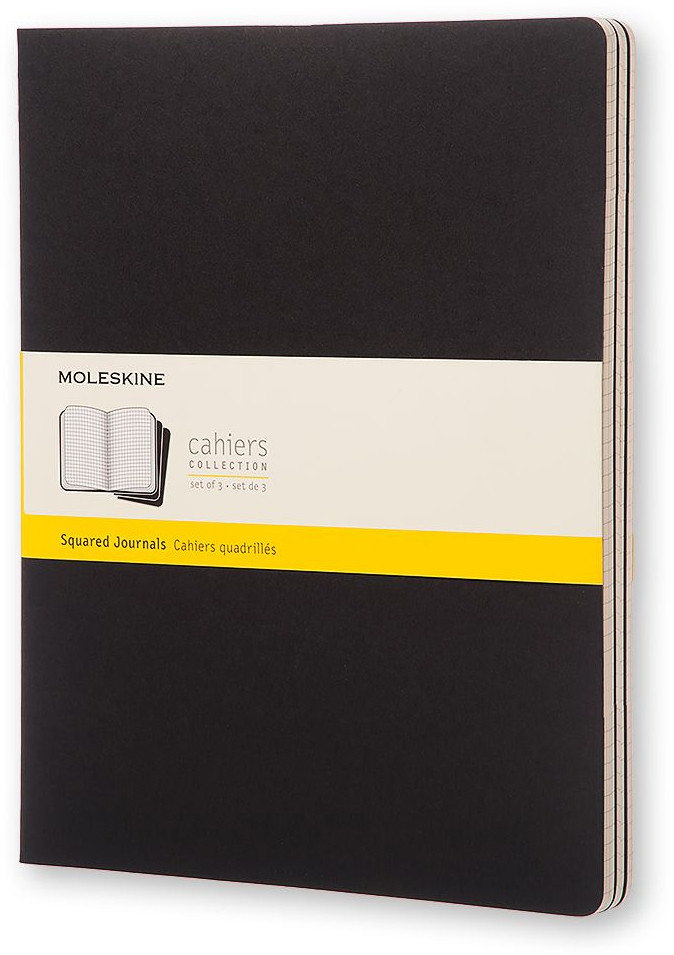 Moleskine Cahier Extra Extra Large Journal - Squared - Set of 3 - Assorted