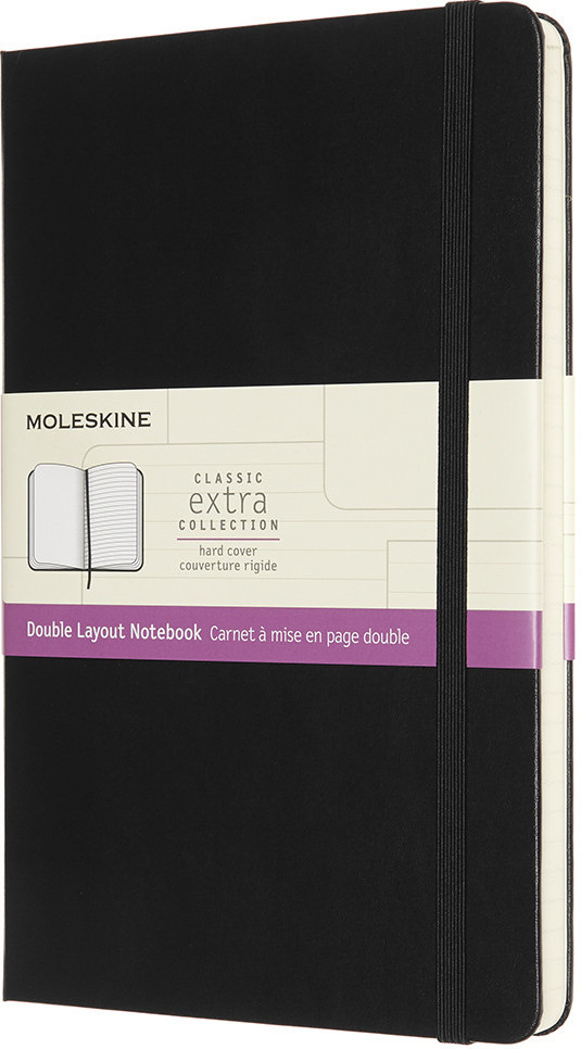 Moleskine Classic Extra Hardback Large Notebook - Ruled and Plain - Black