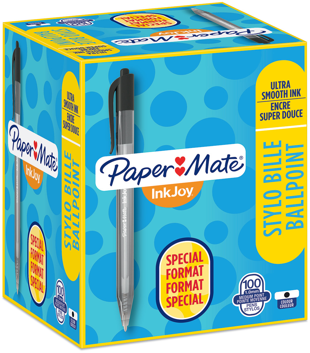 Papermate Inkjoy 100 Retractable Ballpoint Pen Medium Black Pack of 20 