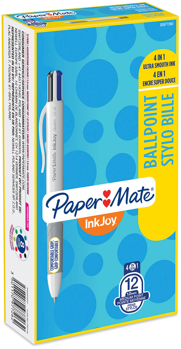 Papermate Inkjoy Quatro Assorted Colours - Pack of 12