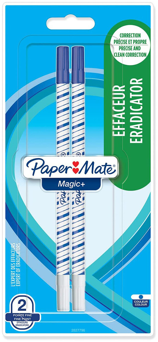 Papermate Magic + Erasable Fineliner Pen - Medium - Blue (Blister of 2)