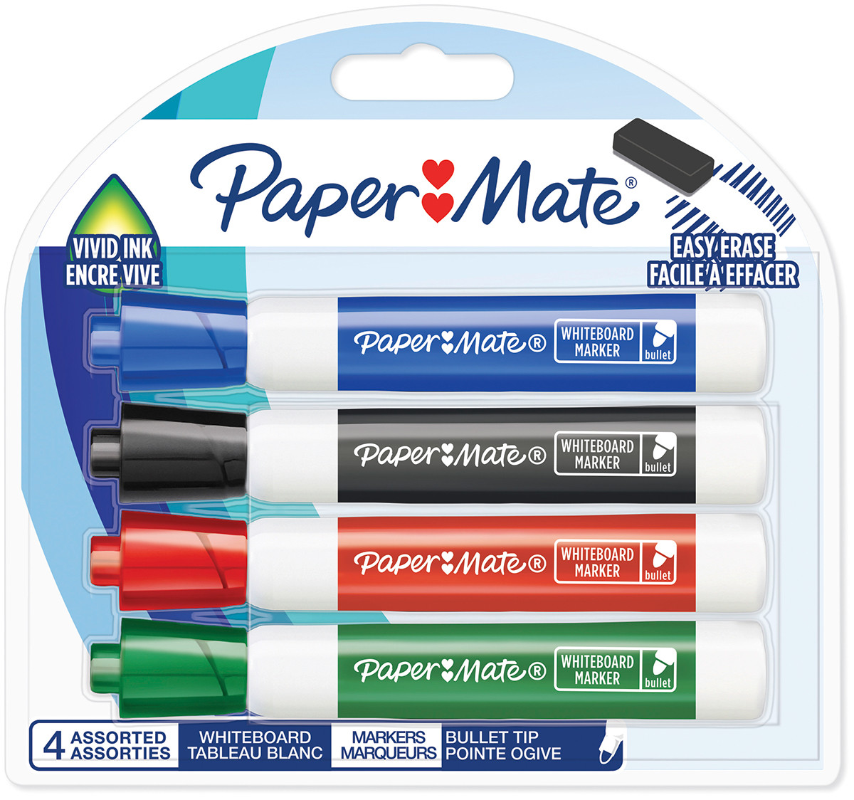 Papermate Whiteboard Marker - Bullet Tip - Assorted Colours (Pack of 4)