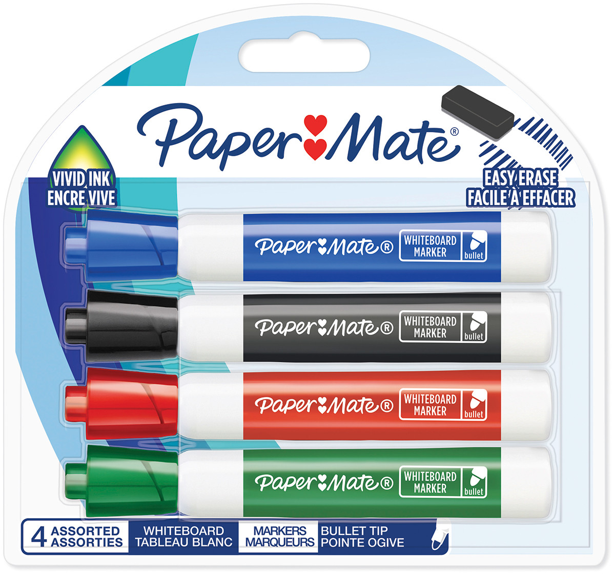 Papermate Whiteboard Marker Bullet Tip Assorted Colours Pack Of