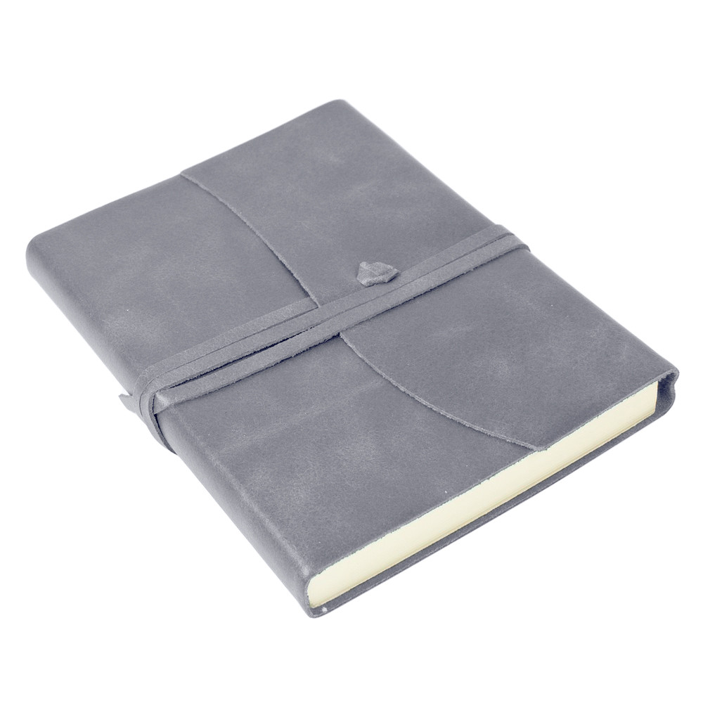 Papuro Amalfi Leather Journal - Grey - Medium