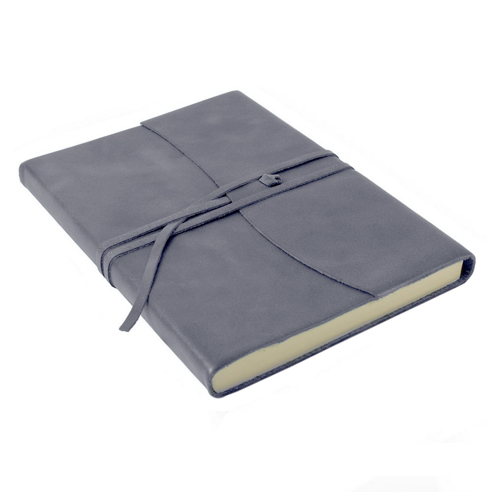 Papuro Amalfi Leather Journal - Grey - Large