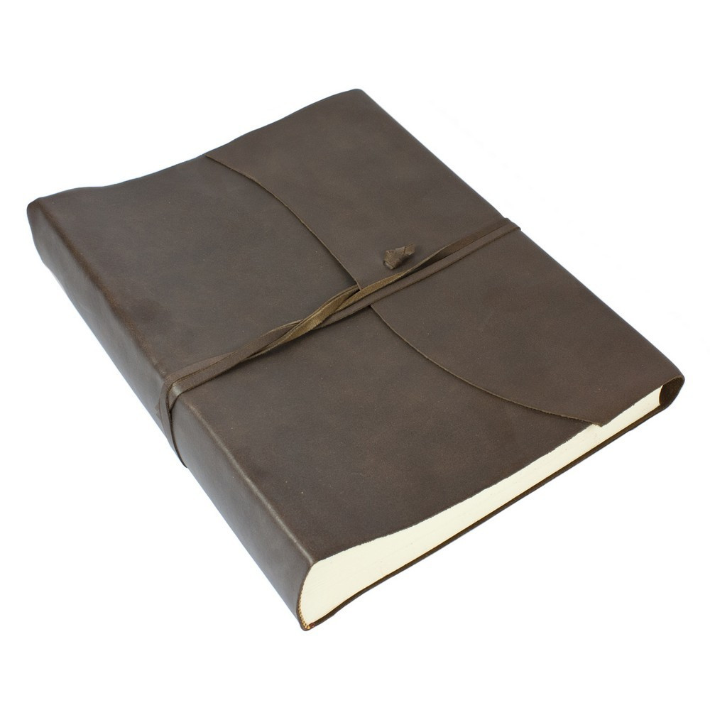 Amalfi Large Leather Photo Album - Chocolate