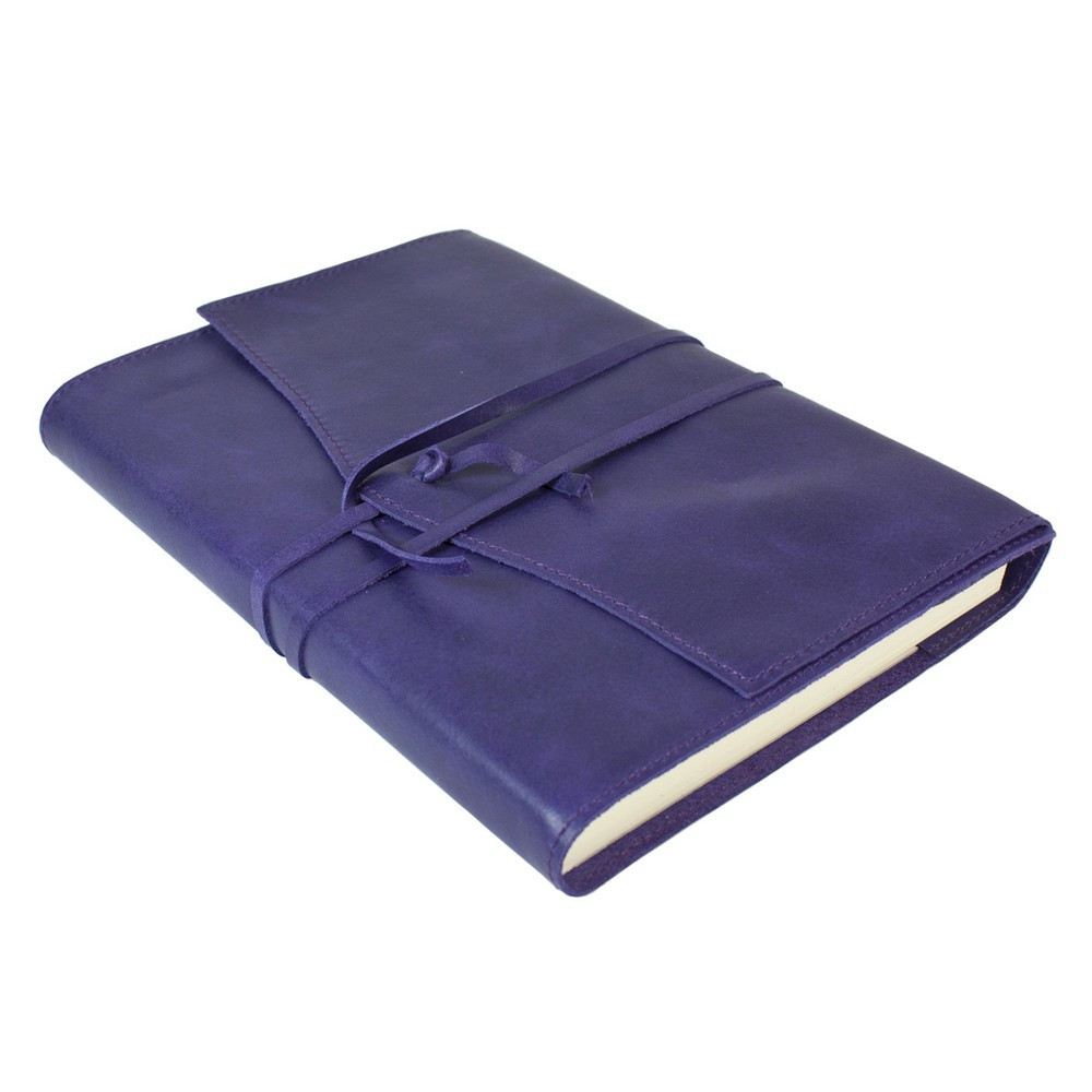 Papuro Milano Large Refillable Journal - Aubergine with Ruled Pages