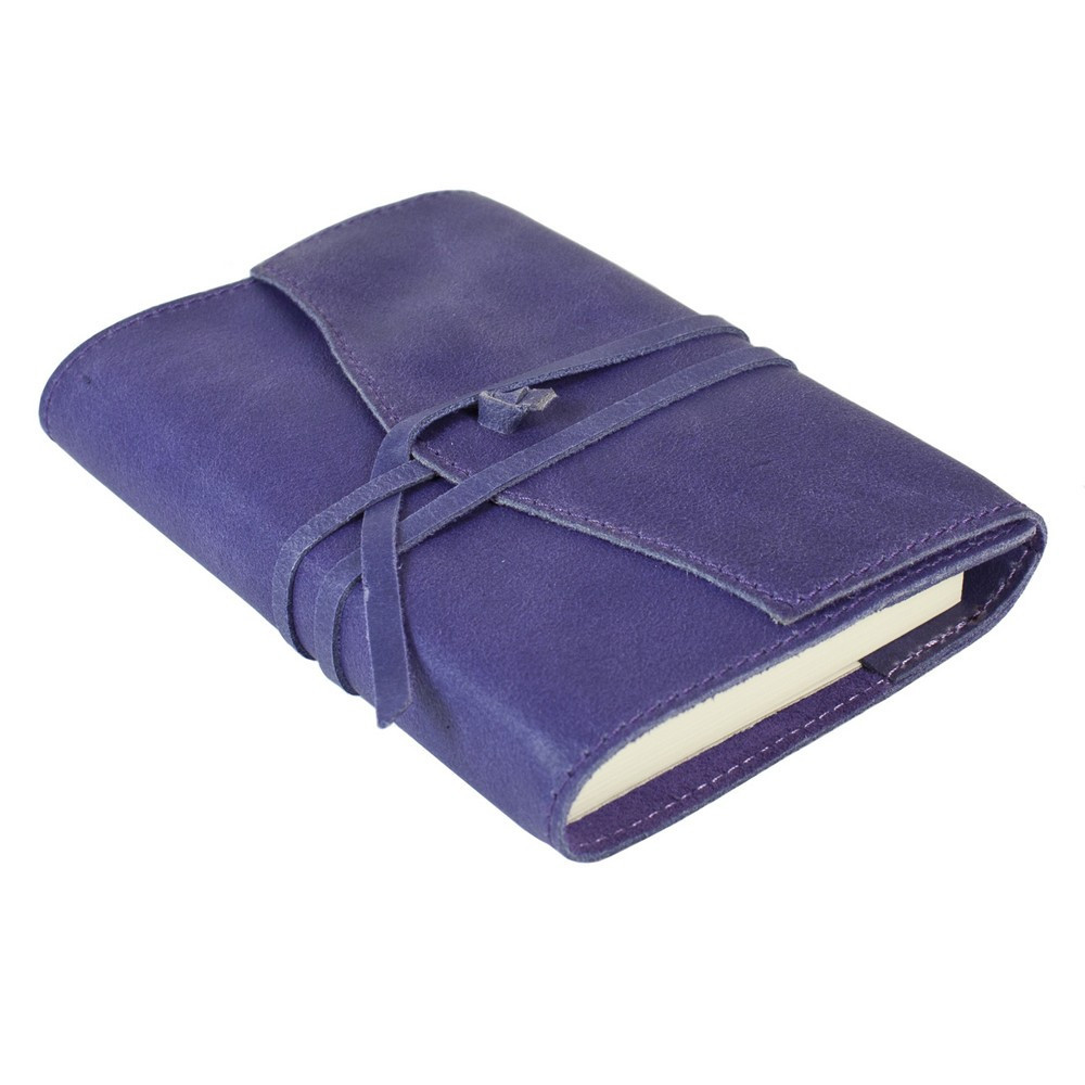 Papuro Milano Small Refillable Journal - Aubergine with Ruled Pages
