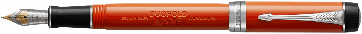 Parker Duofold Classic Fountain Pen - Centennial Big Red Vintage Chrome Trim