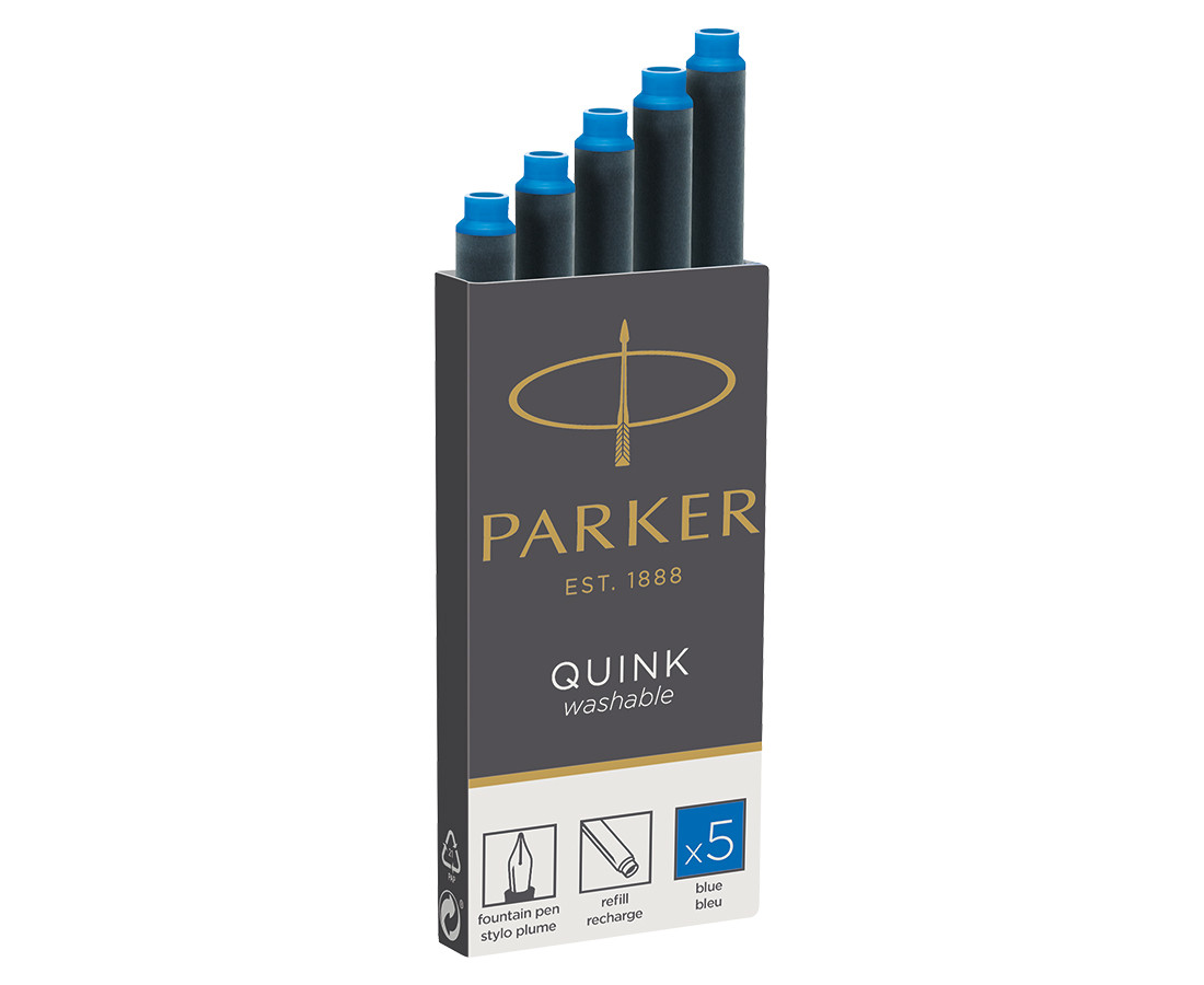 Parker Quink Ink Cartridges - Pack of 5 - Washable