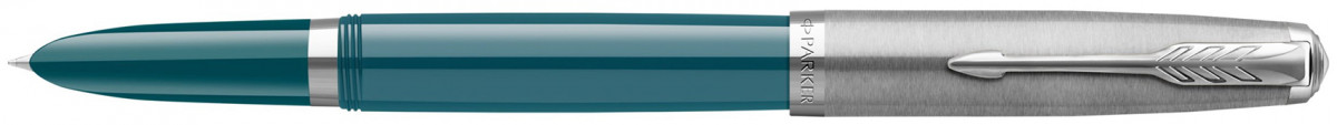 Parker 51 Fountain Pen - Teal Blue Resin Chrome Trim