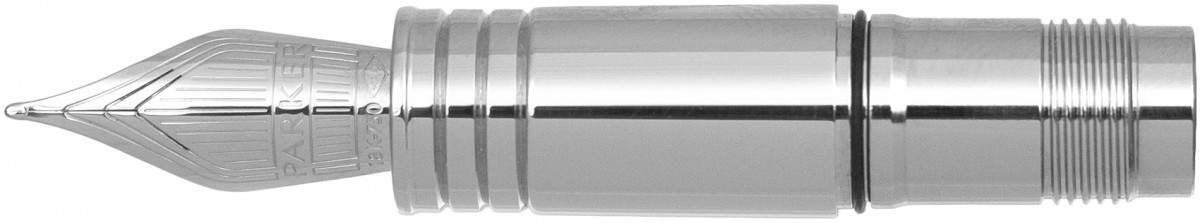 Parker Premier Silver Trim Nib - Solid 18K Gold Rhodium Plated