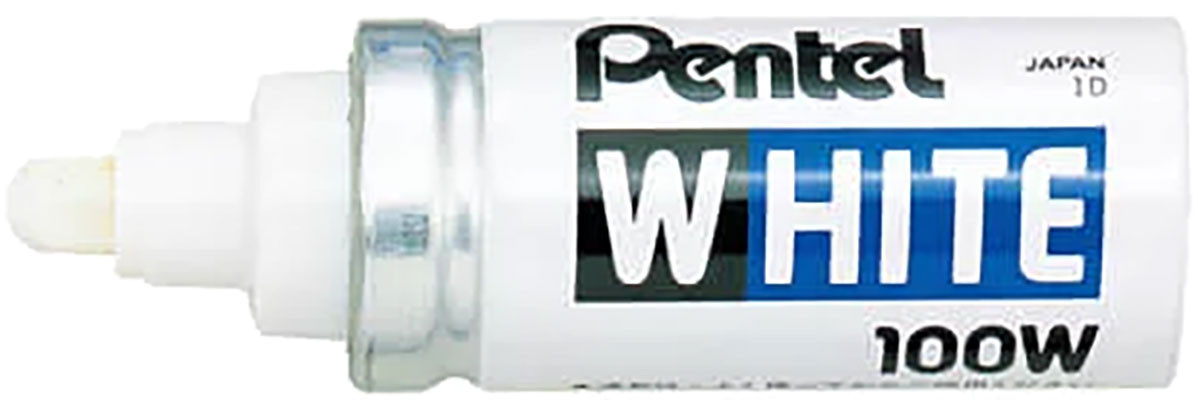 Pentel X100W Permanent Marker - Broad Bullet Tip - White