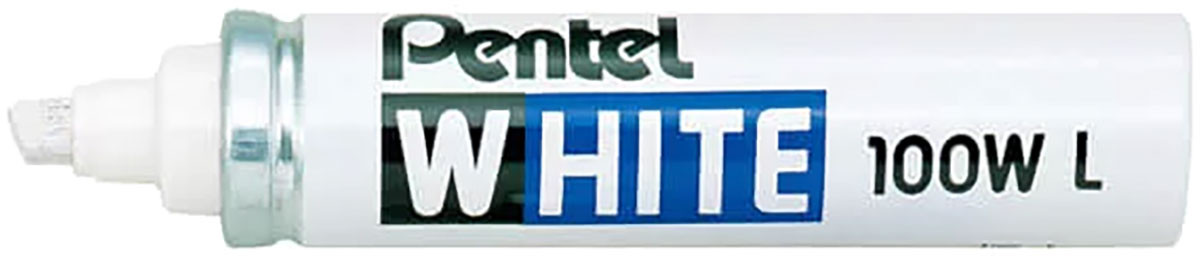 Pentel X100WL Permanent Marker - Broad Chisel Tip - White