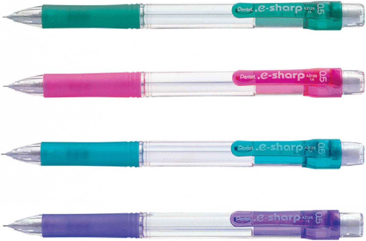 Pentel e-Sharp Mechanical Pencils - 0.5mm - Assorted Colours (Pack of 4)