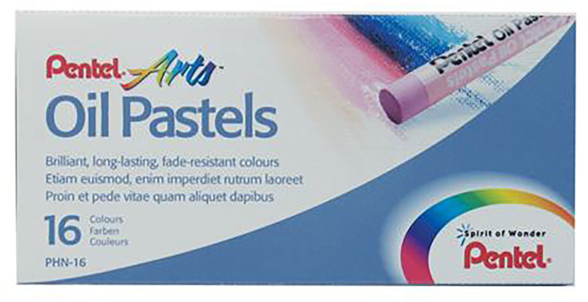 Pentel Arts Oil Pastels - Assorted Fluorescent Colours (Pack of 6), PHN-F6