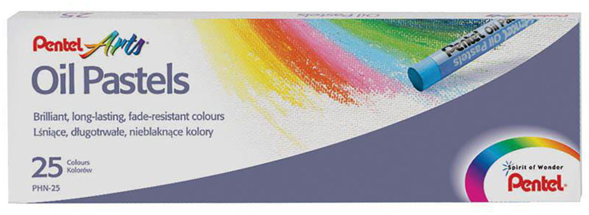 Pentel Arts Oil Pastels - Assorted Colours (Pack of 25)