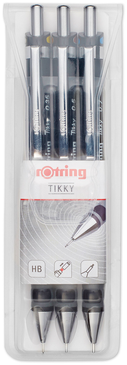 Rotring Tikky Mechanical Pencils - Black Barrel - 0.35mm, 0.50mm, 0.70mm