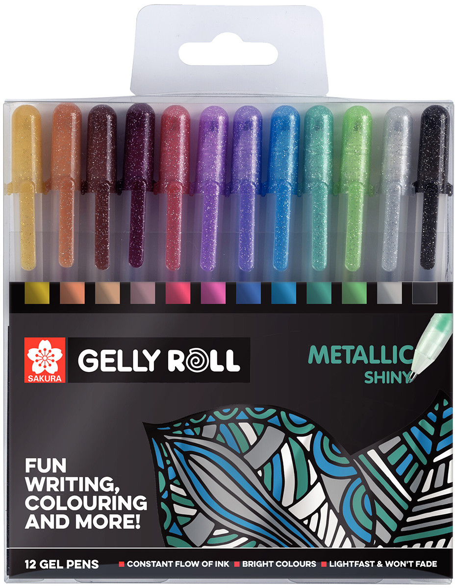 Sakura Gelly Roll Metallic Gel Pens - Assorted Colours (Pack of 12)