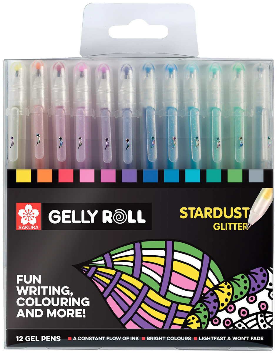 Sakura Gelly Roll Stardust Gel Pens - Assorted Colours (Pack of 12)