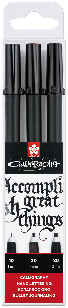 Sakura Pigma Calligraphy Pens - Black (Pack of 3)