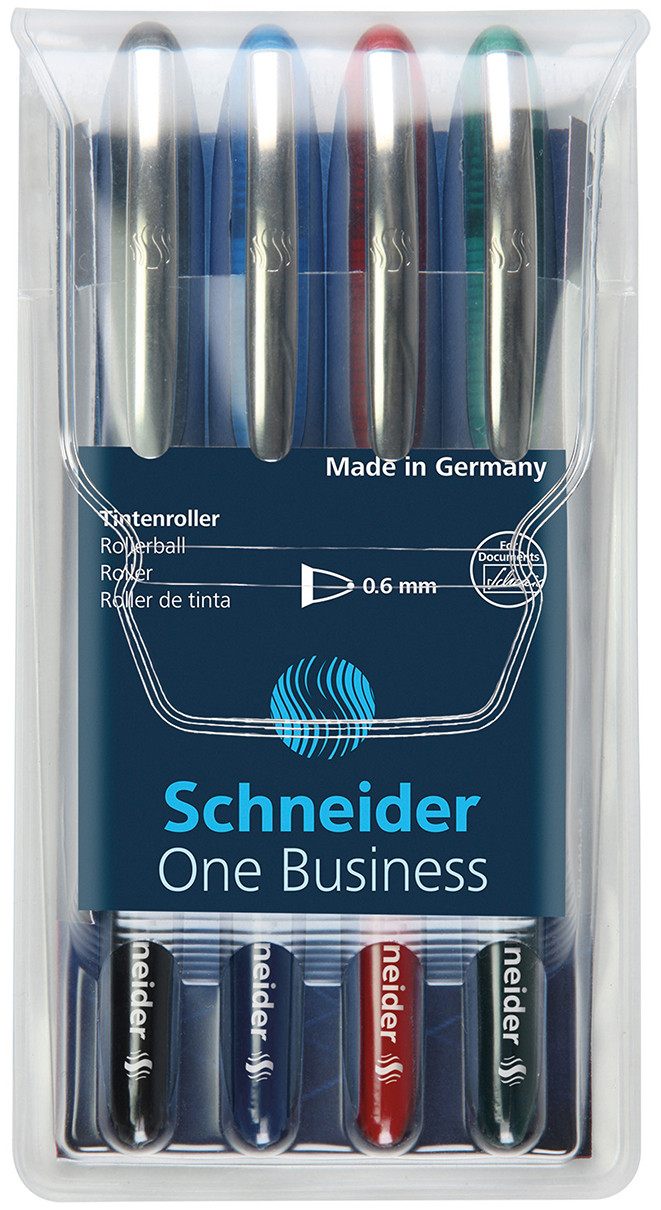 Schneider One Business Rollerball Pens - Assorted Colours (Pack of 4)