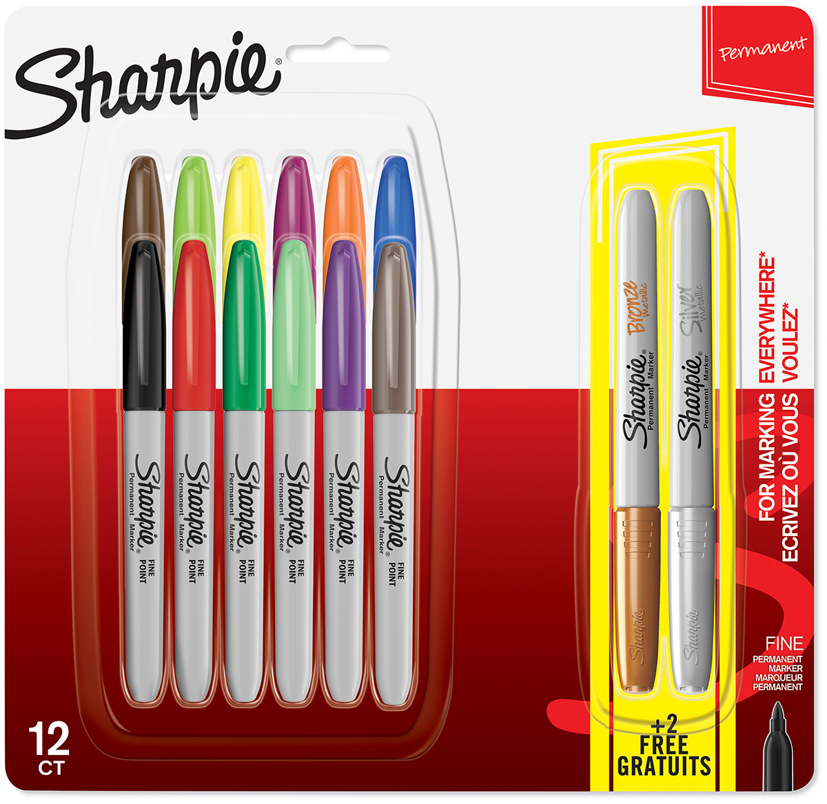 Sharpie Fine Marker Pens - Classic & Metallic (Pack of 14)