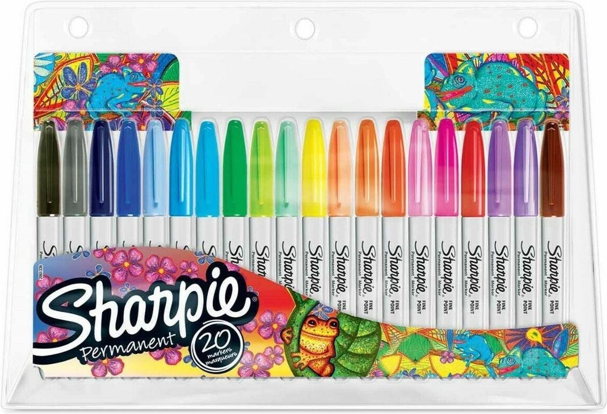 Sharpie Fine Marker Pens - Assorted Colours (Pack of 20)