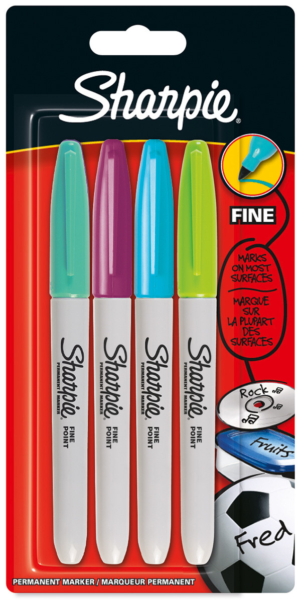 Sharpie Fine Marker Pen - Assorted Fun Colours (Pack of 4)