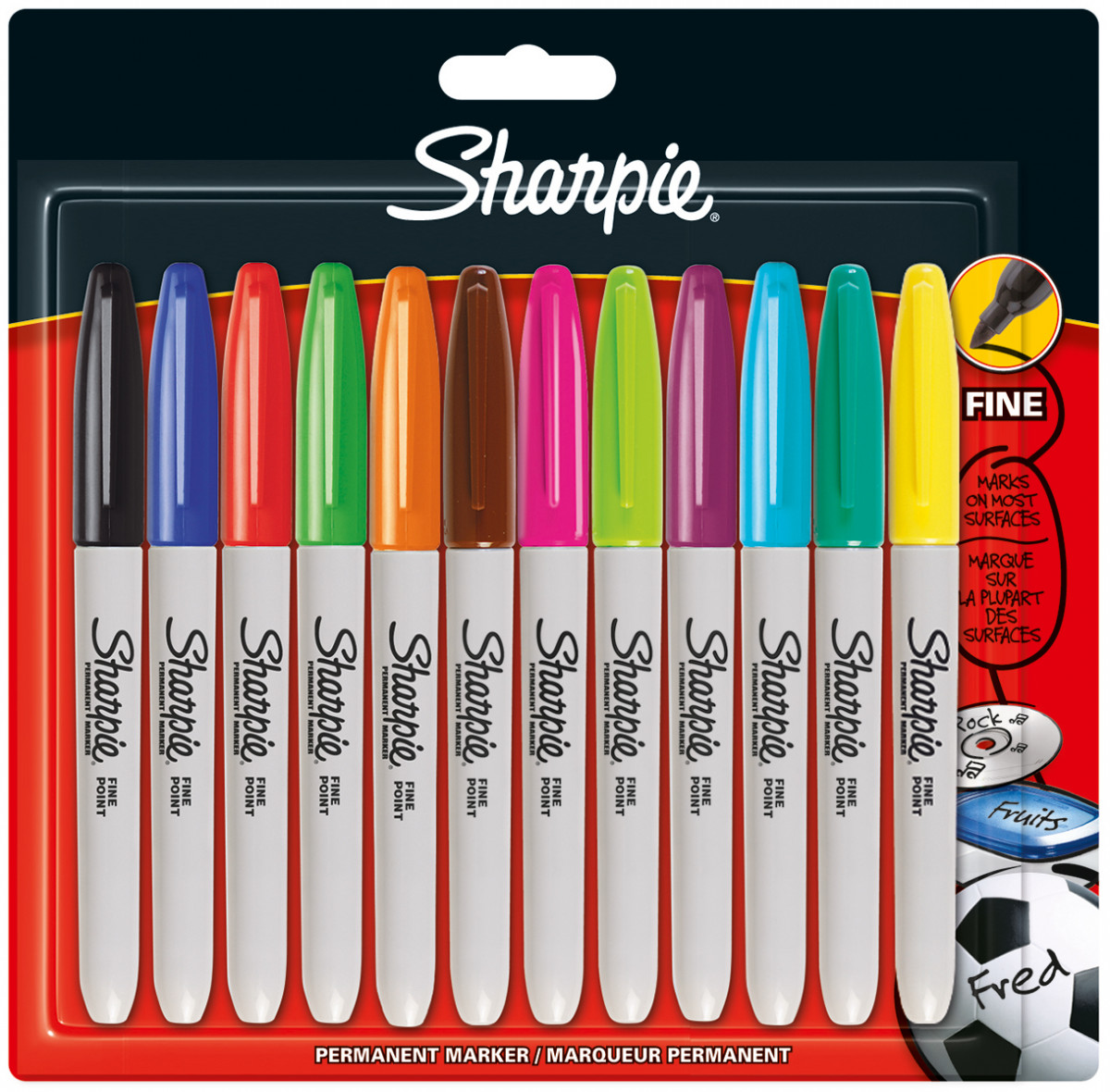 Sharpie Fine Point Pens - Fine Pen Point - Assorted - 12 / Bundle