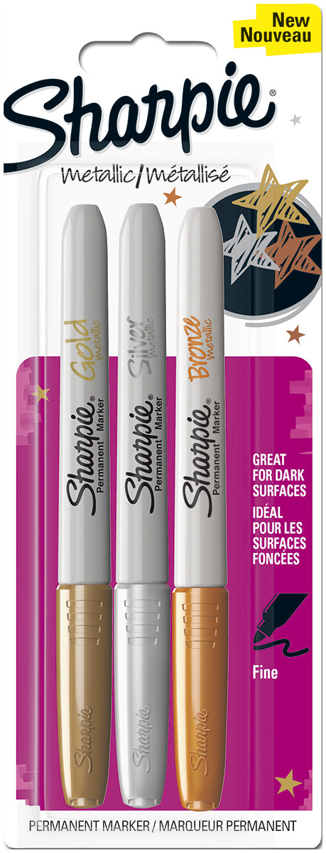 Sharpie Metallic Marker Pen - Assorted Colours (Pack of 3)