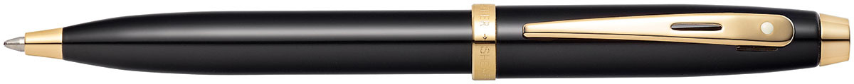 Sheaffer 100 Ballpoint Pen - Gloss Black Gold Trim