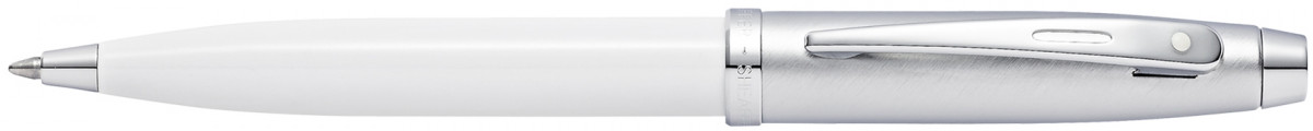 Sheaffer 100 Ballpoint Pen - White Lacquer Brushed Chrome