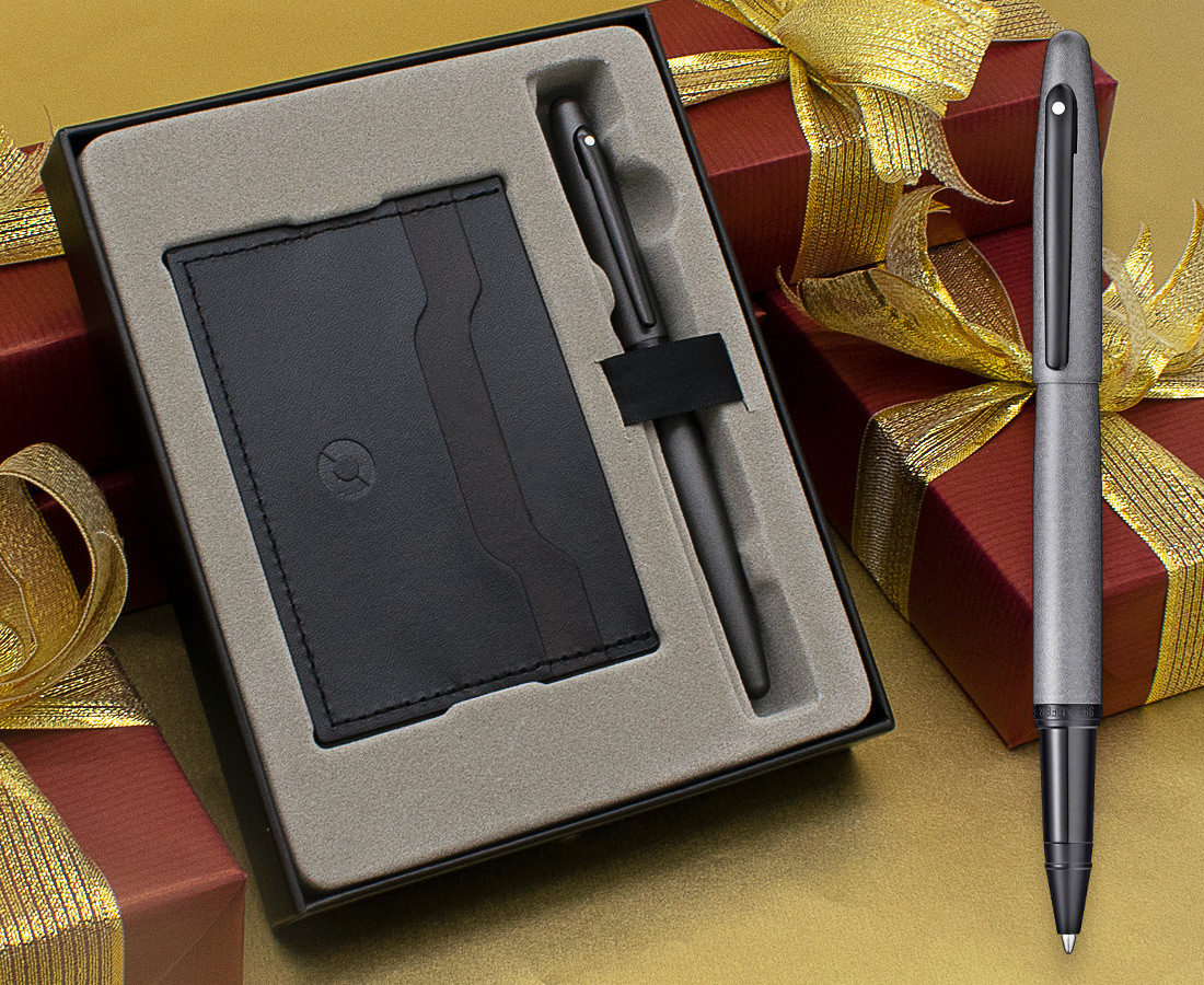 Sheaffer VFM Rollerball Pen - Matte Gunmetal Grey in Luxury Gift Box with Card Wallet