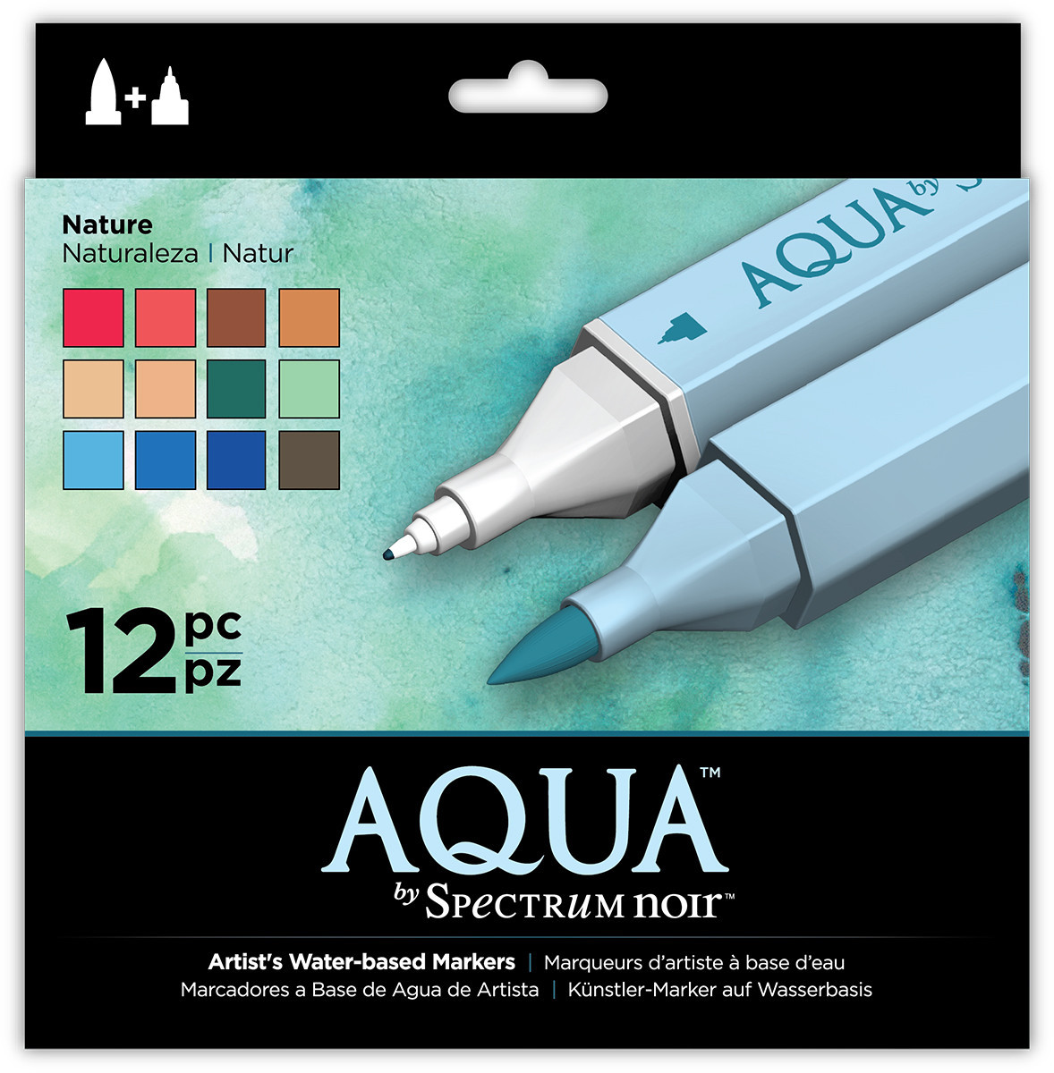 Spectrum Noir Aqua Watercolour Markers - Nature (Pack of 12)