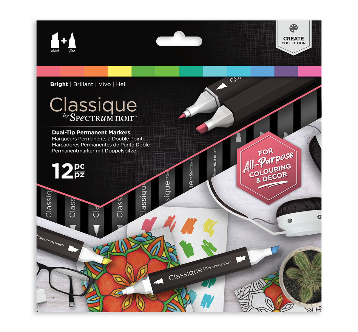 Spectrum Noir Classique Markers - Bright (Pack Of 12)