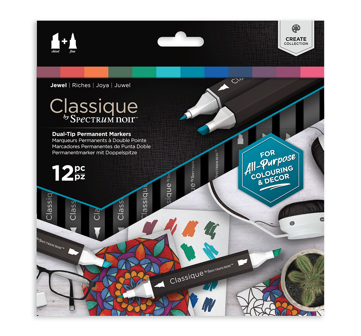 Spectrum Noir Classique Markers - Jewel (Pack Of 12)