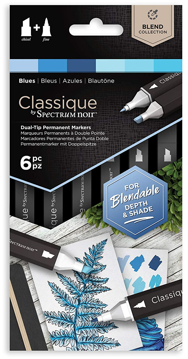 Spectrum Noir Classique Markers - Blues (Pack Of 6)